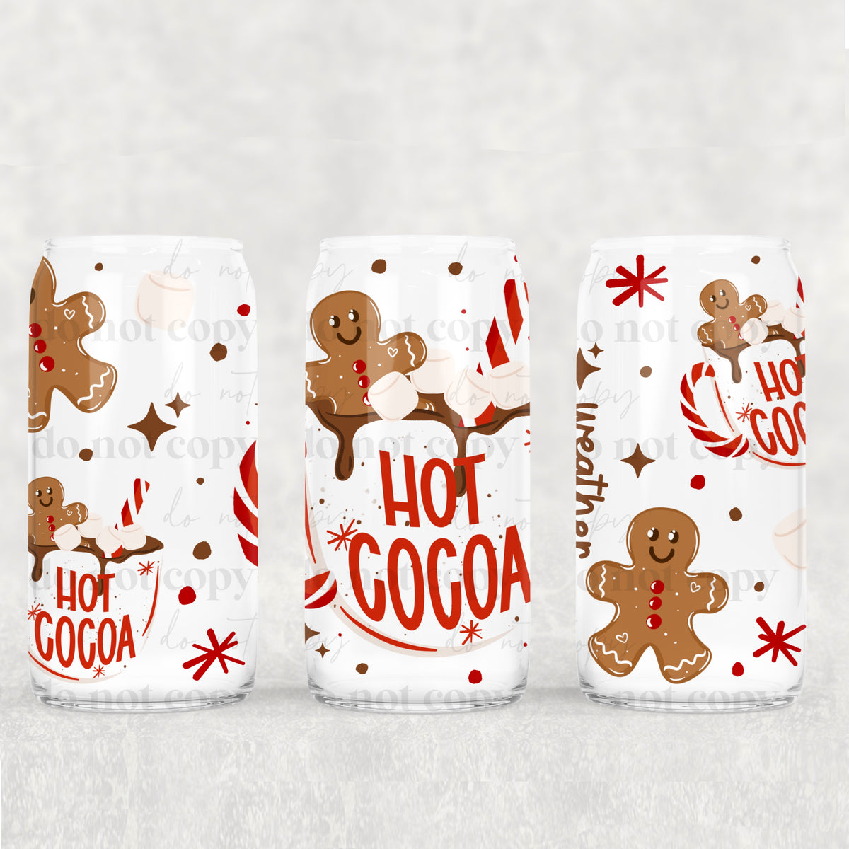 Hot Cocoa Weather 16oz Glass Wrap