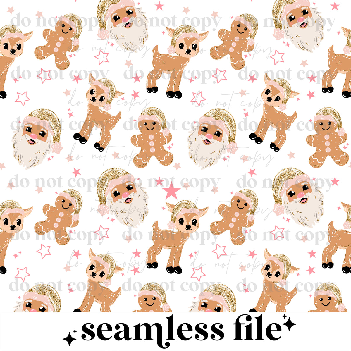 Glitter Santa with 2 skin tones Seamless