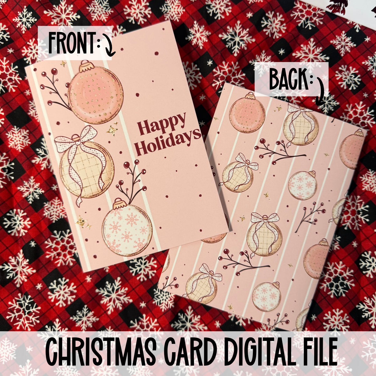 Happy Holidays Printable Card: digital download