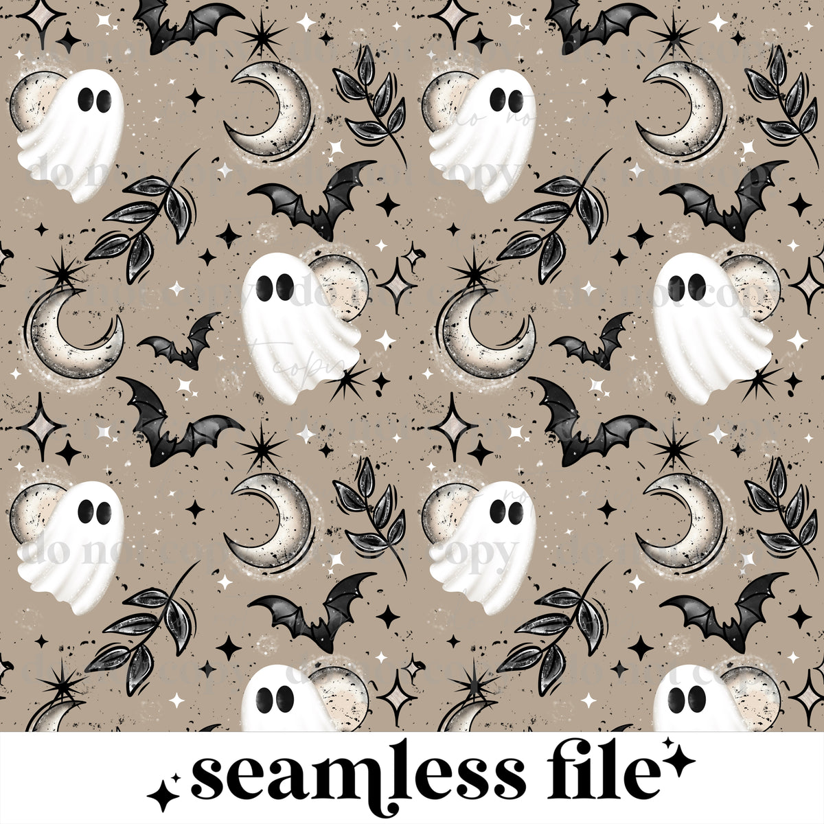 Ghosts and Moons Seamless