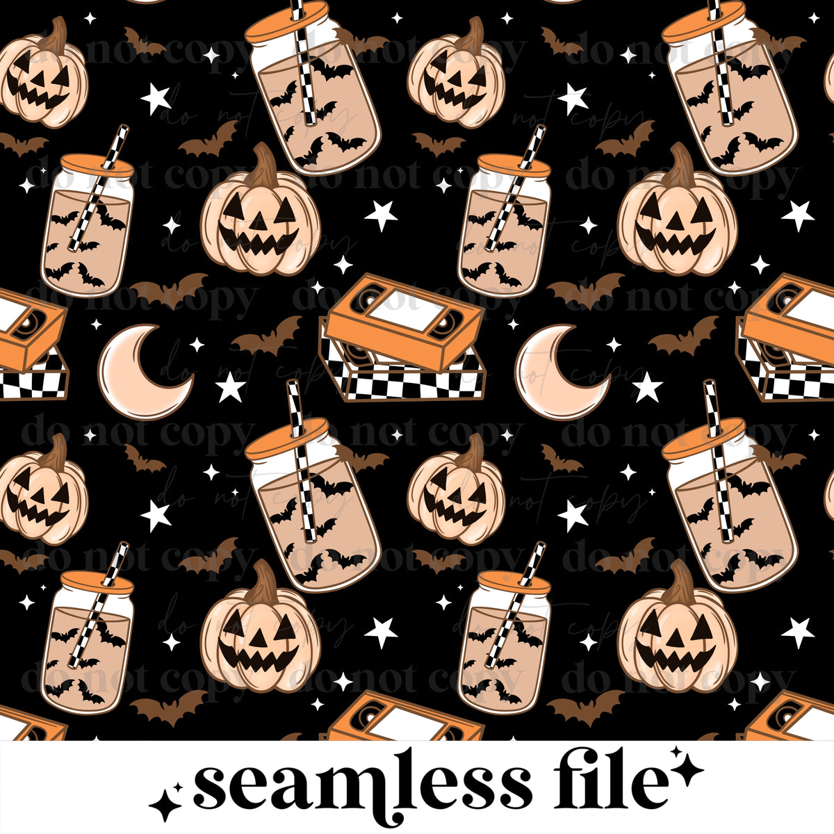 Coffee and Halloween Movies Seamless