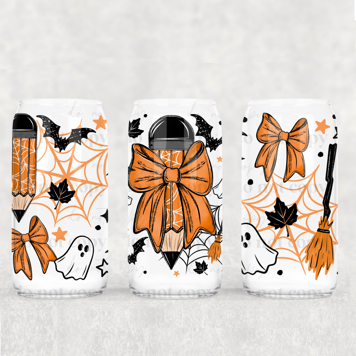 Spooky Pencil 16oz Glass Wrap