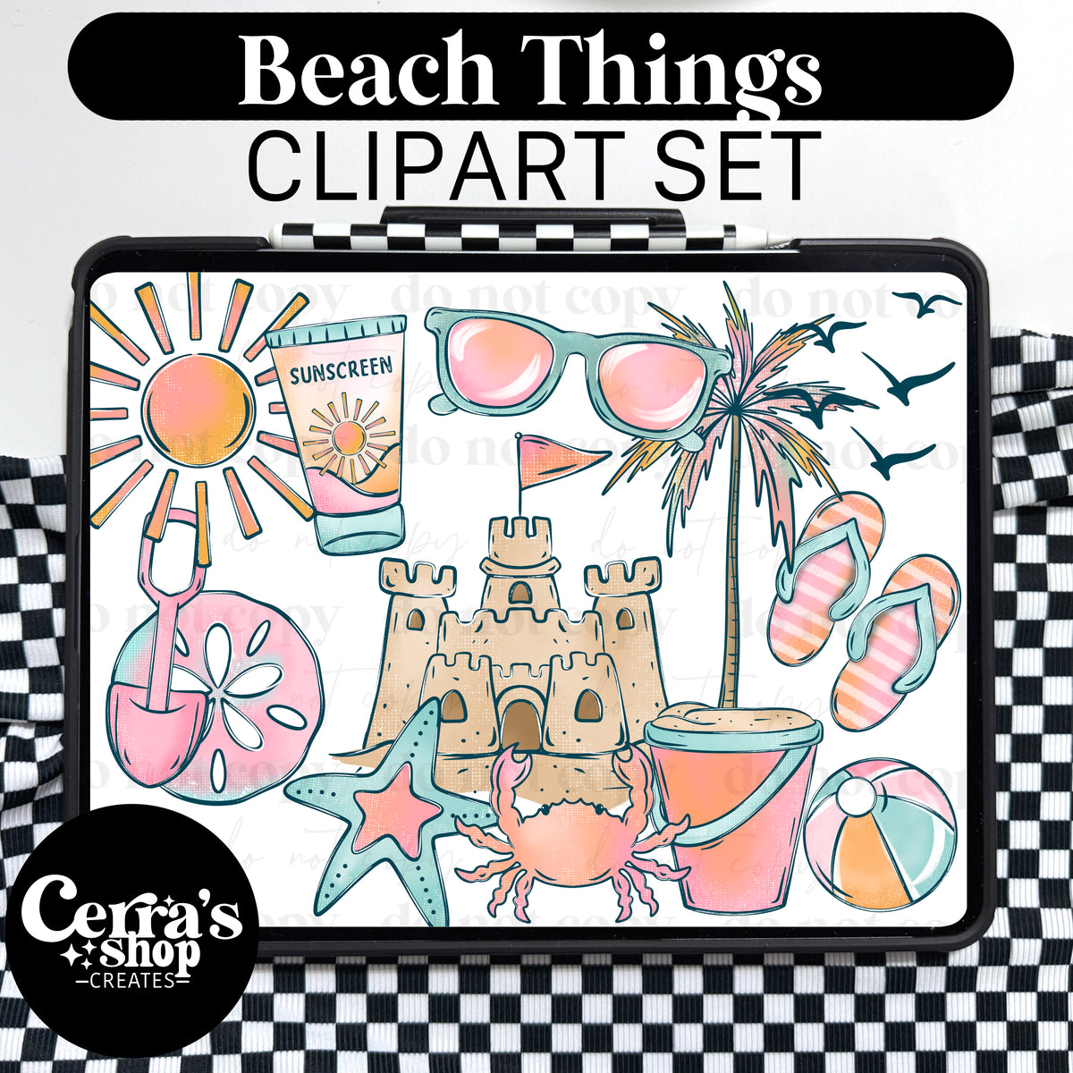 Beach Things Clipart Set