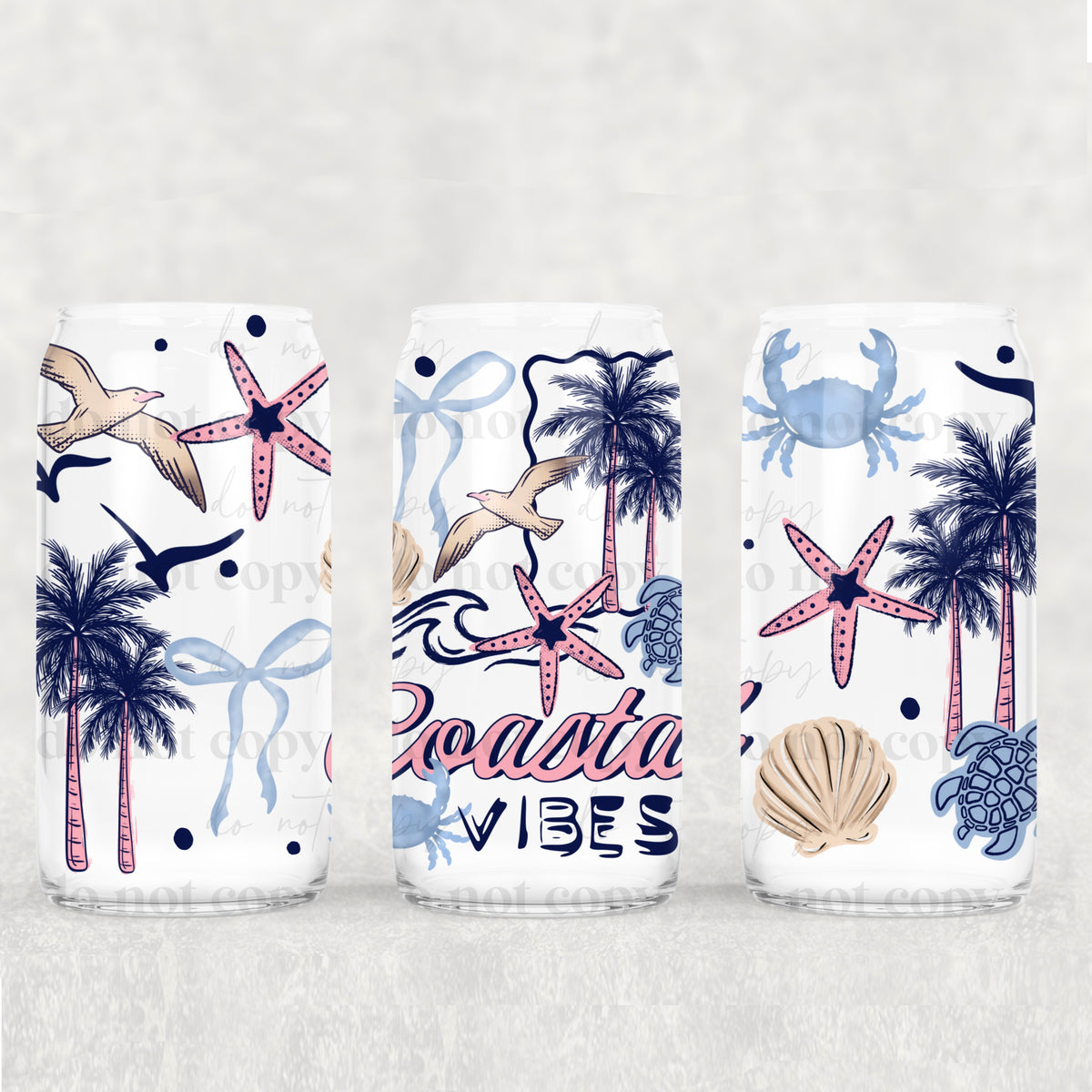Coastal Vibes 16 Oz Glass Wrap