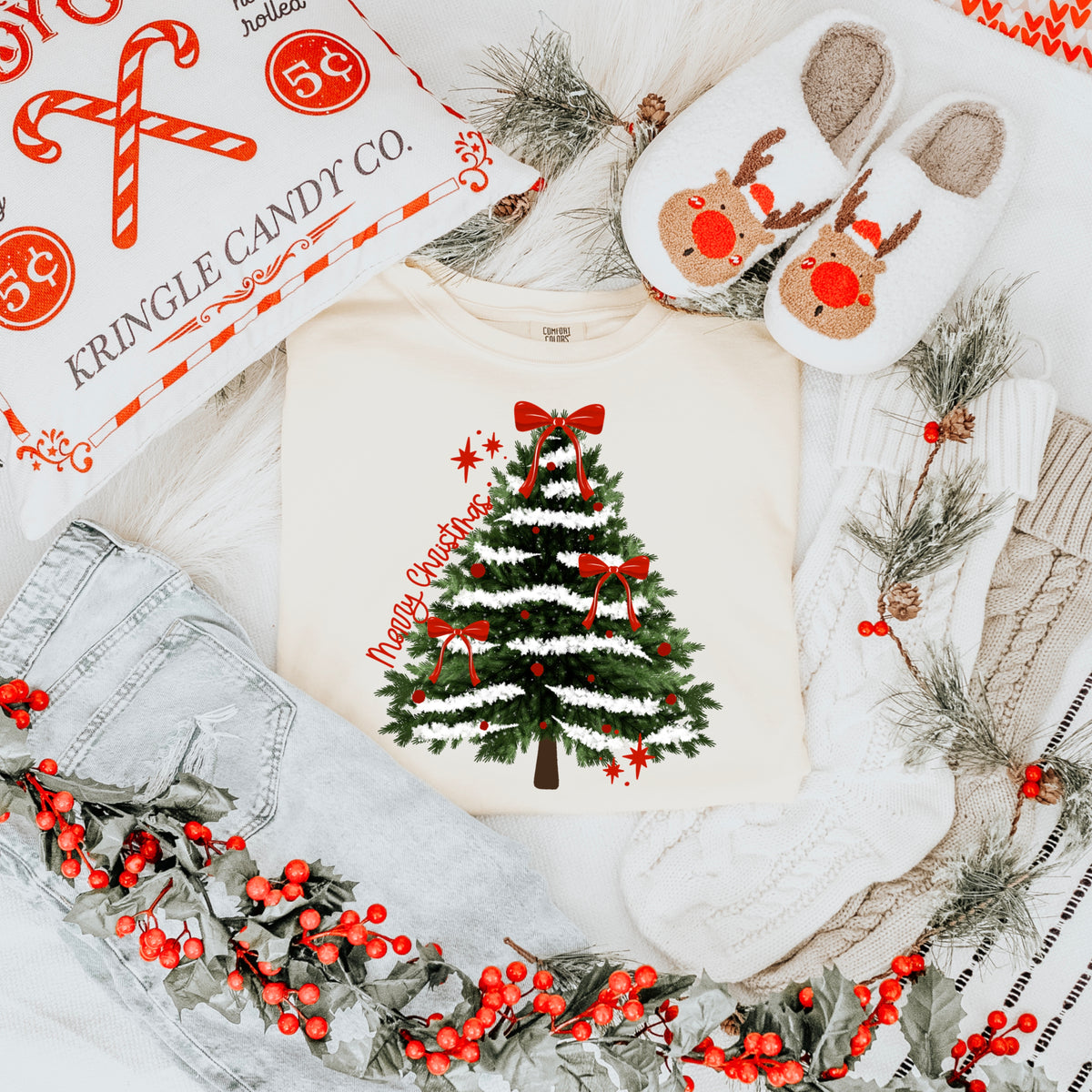 Merry Christmas Bow Tree PNG