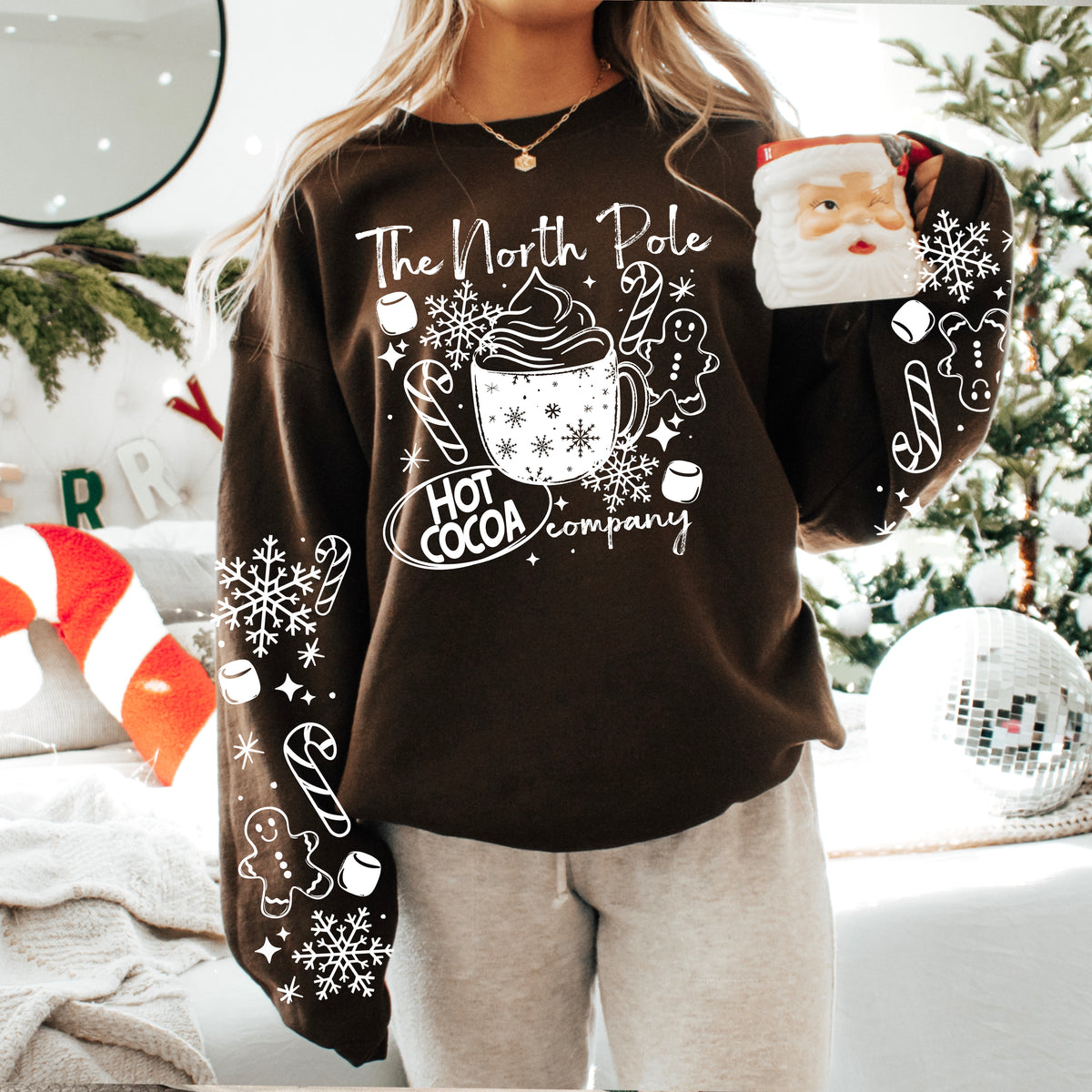 North Pole Hot Cocoa w/ sleeve Single Color PNG