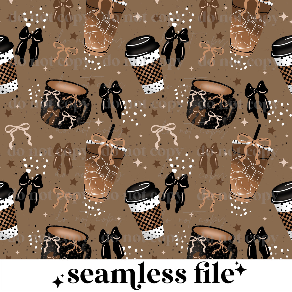 Neutral Coffee Bows Seamless