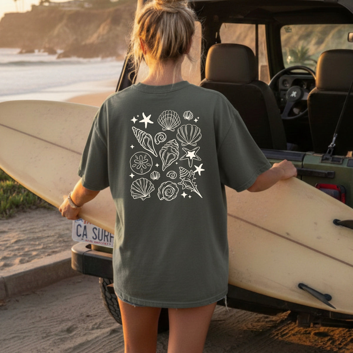 Sea Shell Collage Single Color PNG