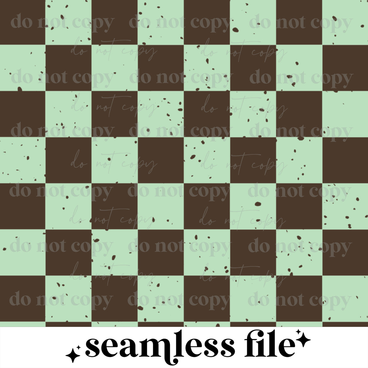 Mint Chocolate Chip Checker Seamless