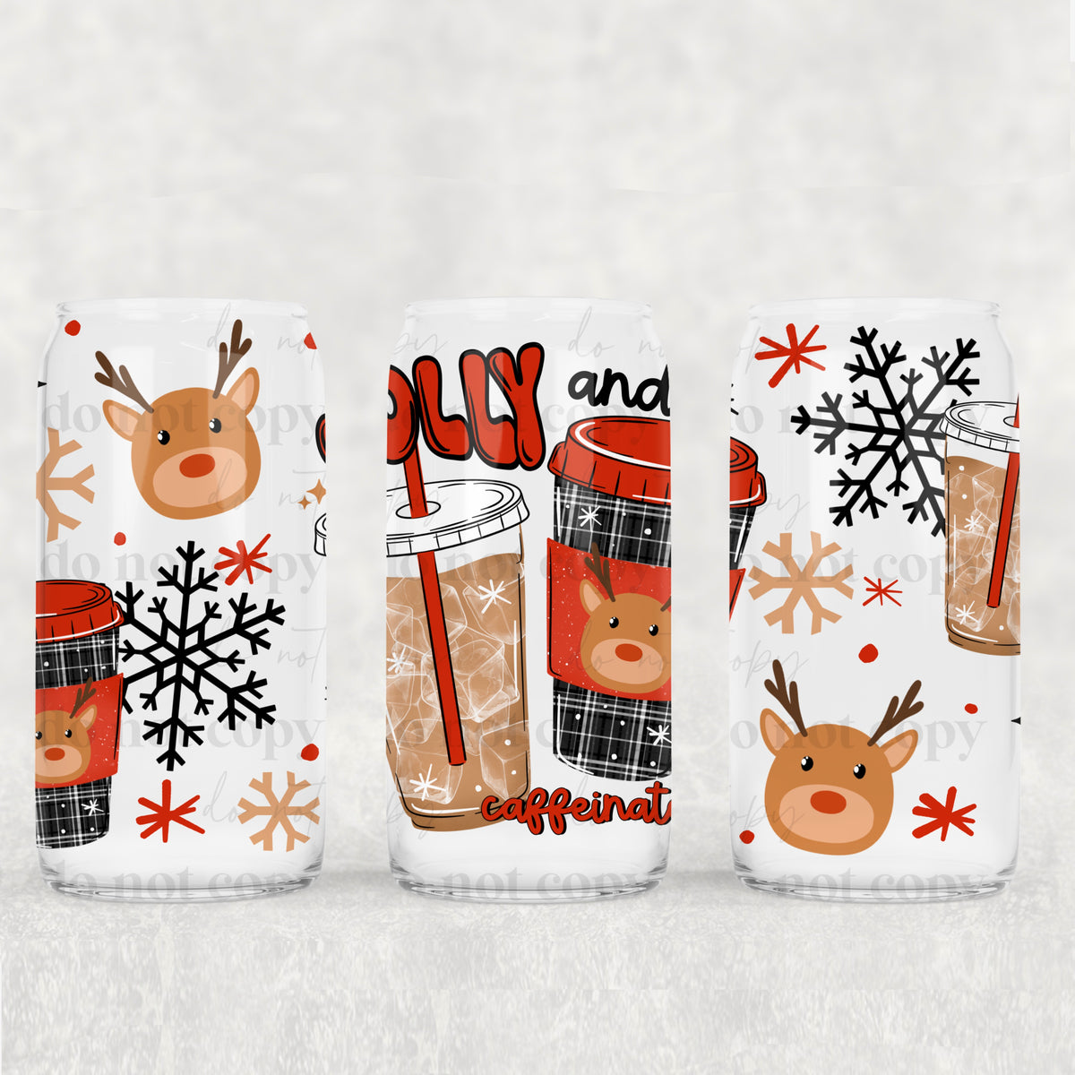 Jolly and Caffeinated 16oz Glass Wrap