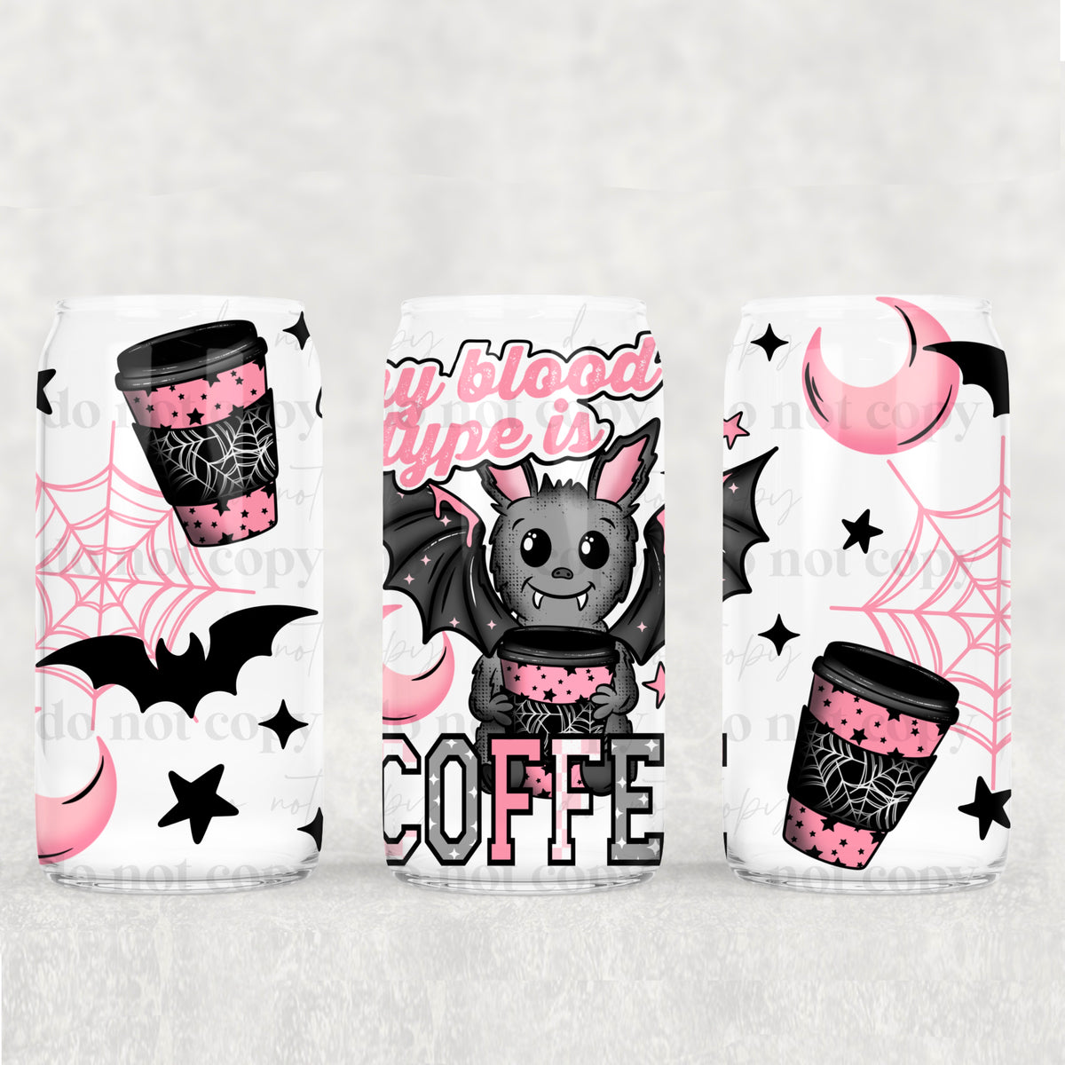 Coffee Bat 16oz Glass Wrap