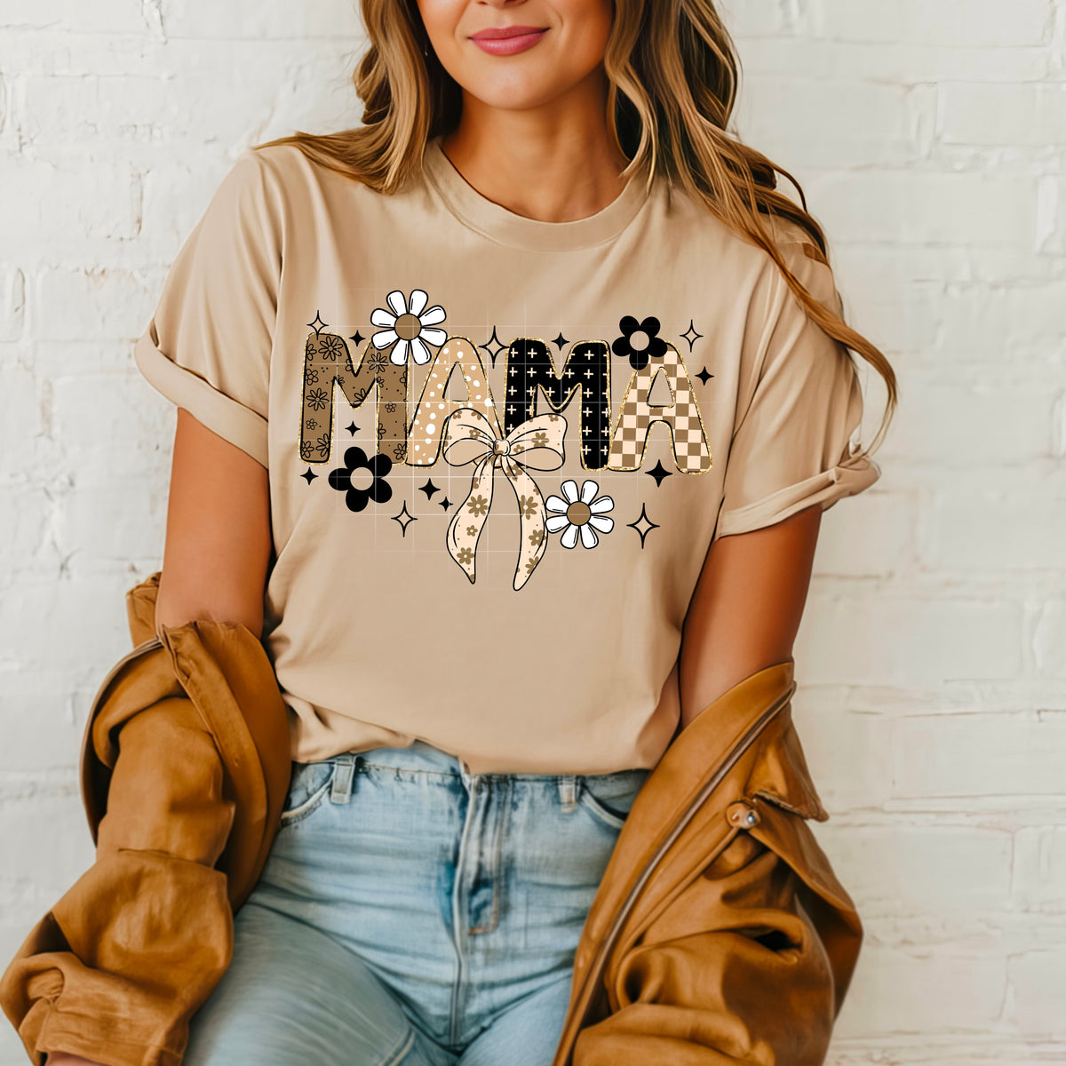 Neutral Mama with bow PNG