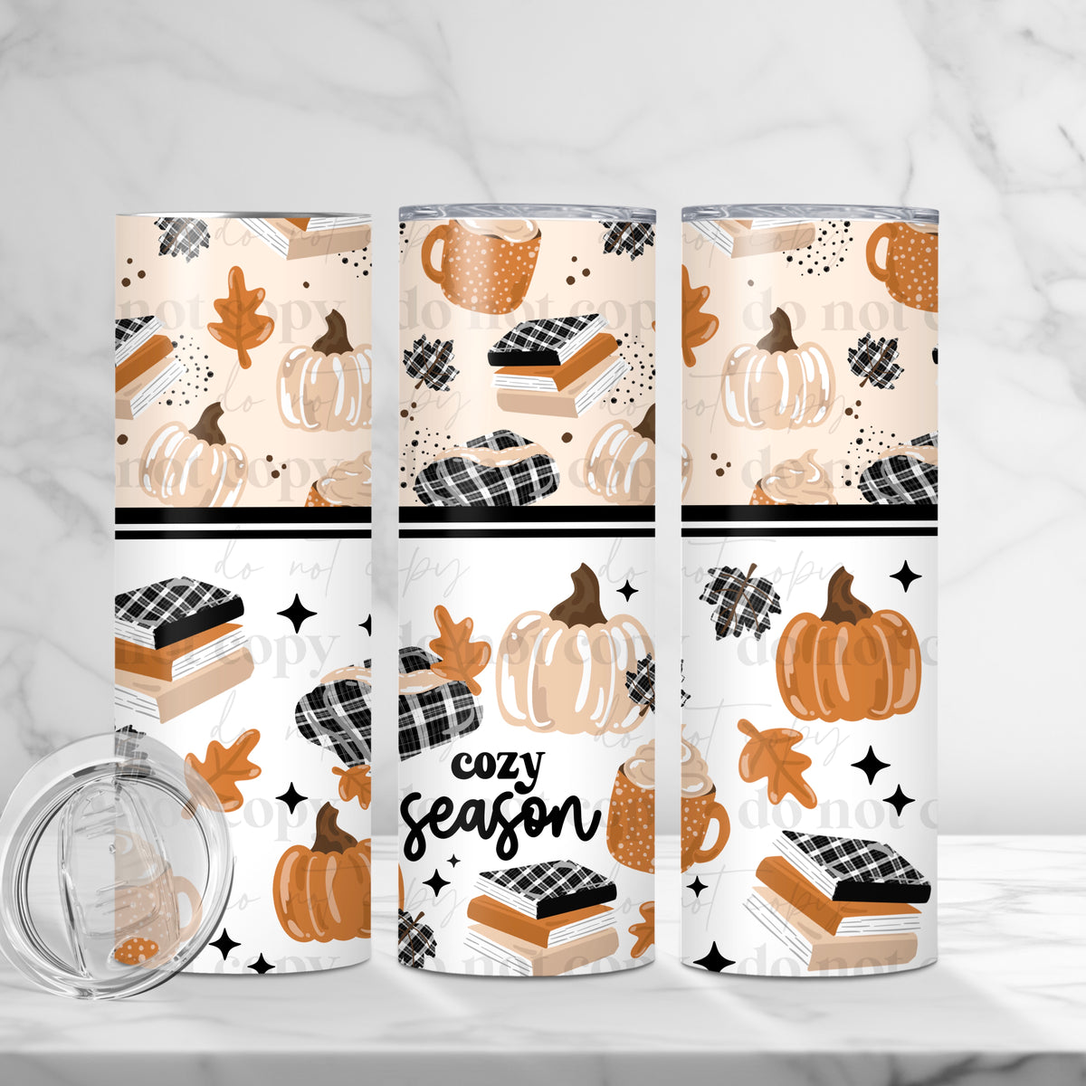 Cozy Books and pumpkins 20 Oz Tumbler Wrap