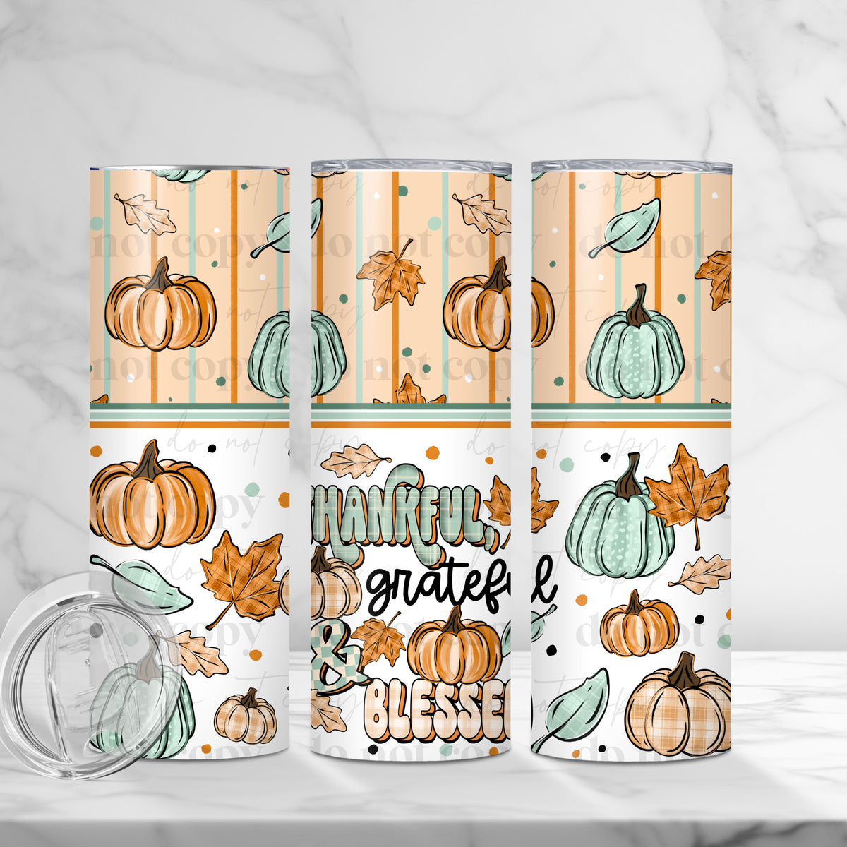 Thankful Grateful Blessed Tumbler Wrap