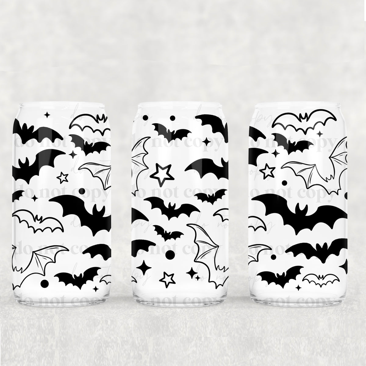 Black Bats 16oz Glass Wrap