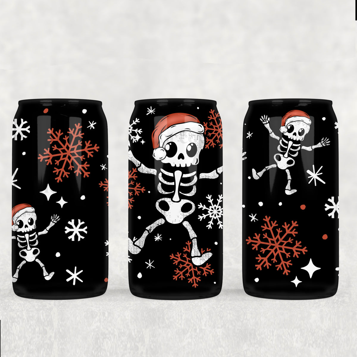 Skellie Snowflakes 16oz Glass Wrap