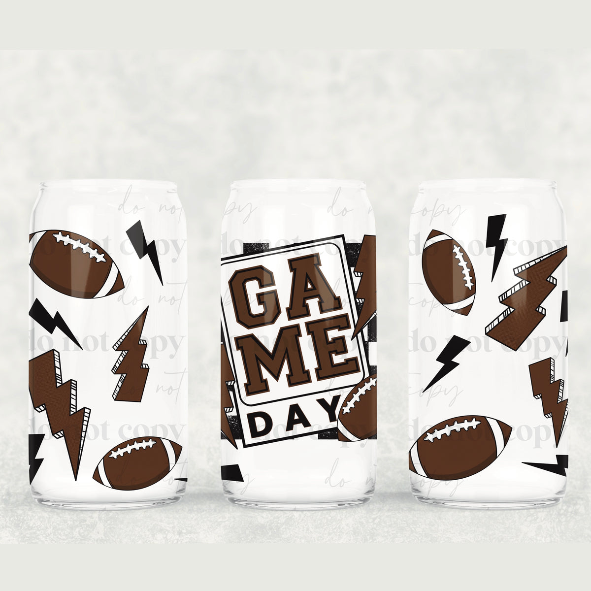 Game Day 16oz Glass Can Wrap PNG