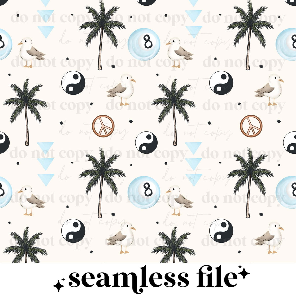 Yin Yang Palm Trees Seamless