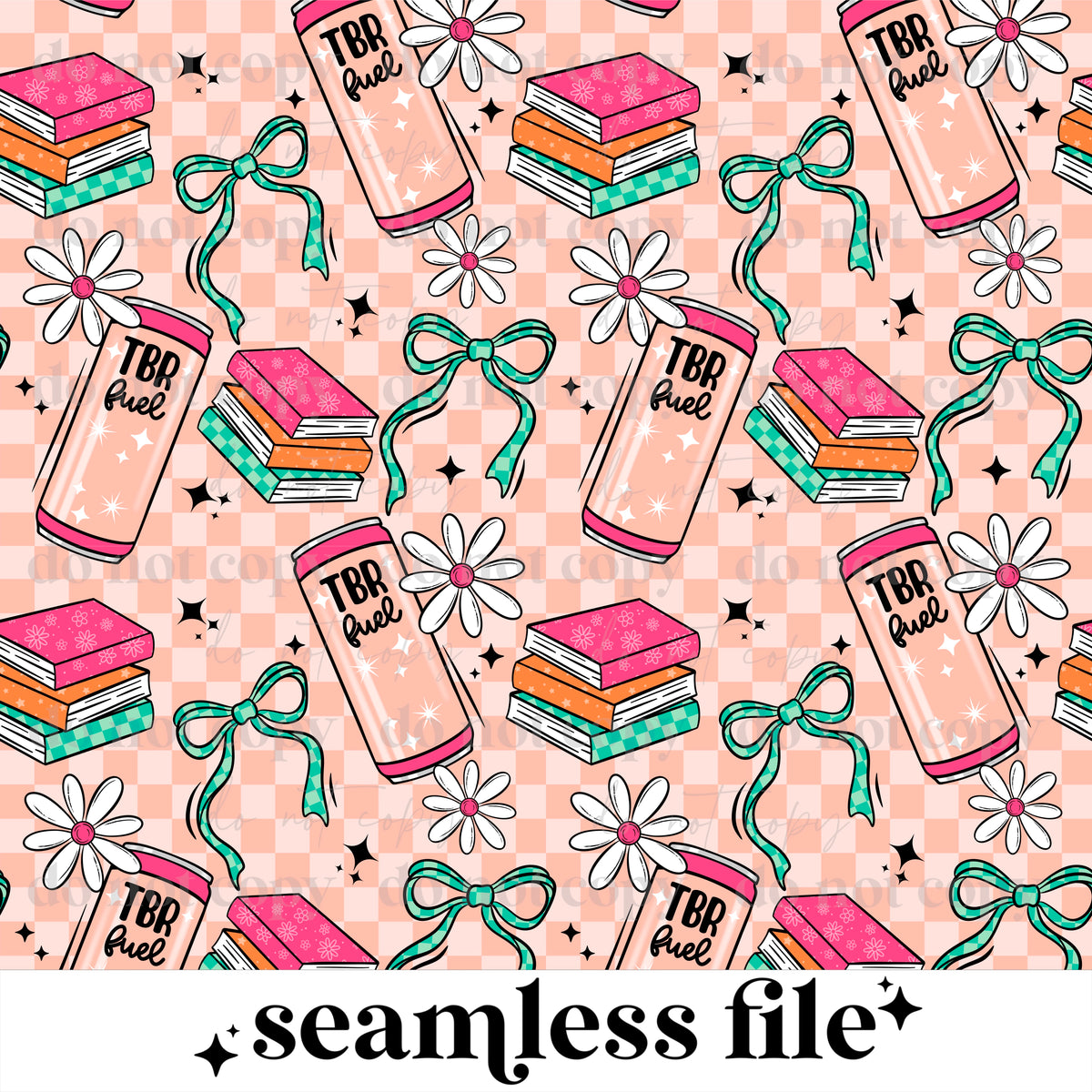 TBR Fuel books and energy drinks Seamless