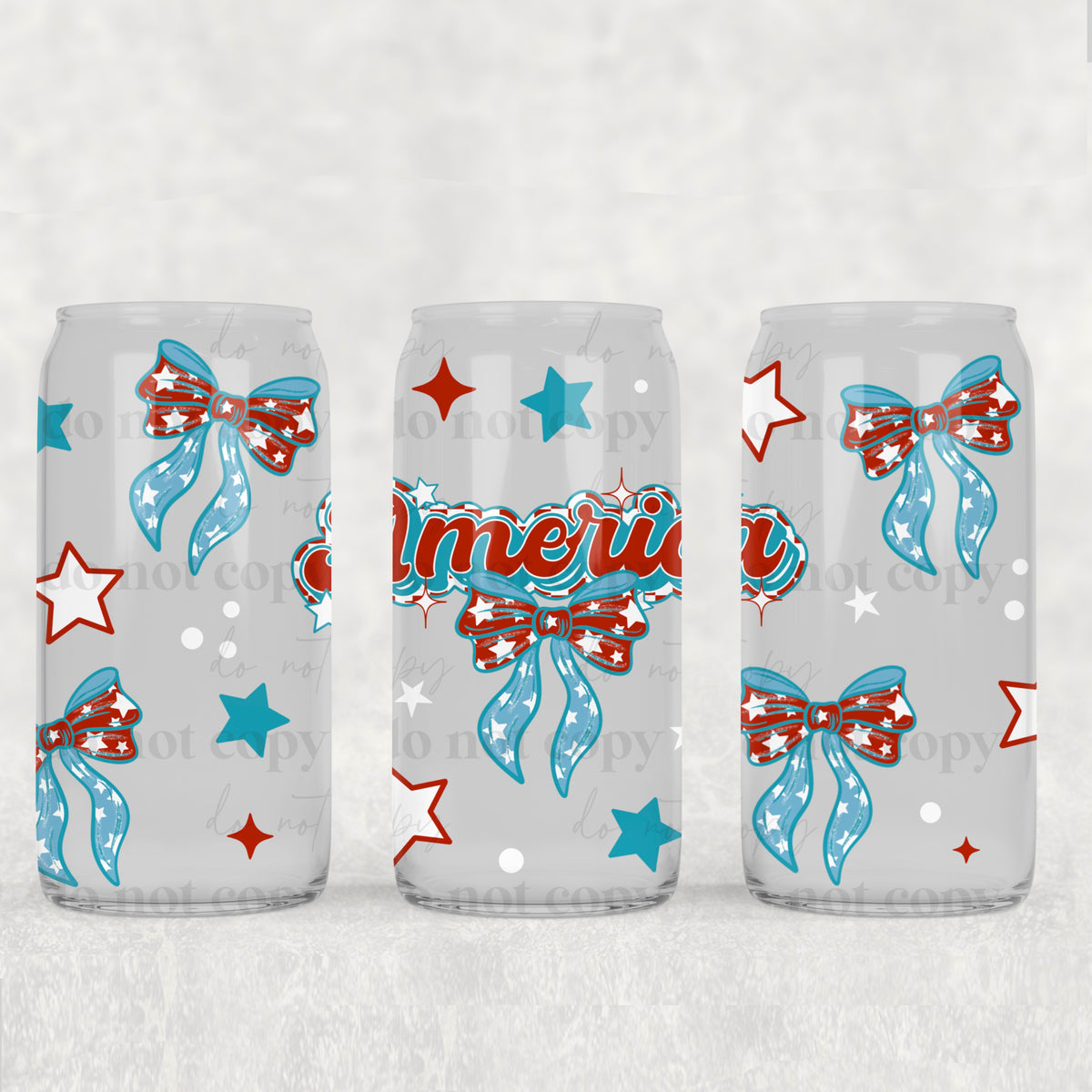 America Bows 16oz Glass Wrap