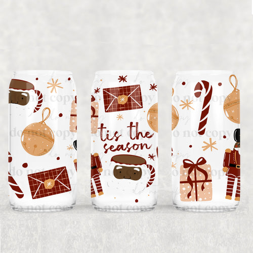 Tis the season nutcracker 16oz Glass Wrap