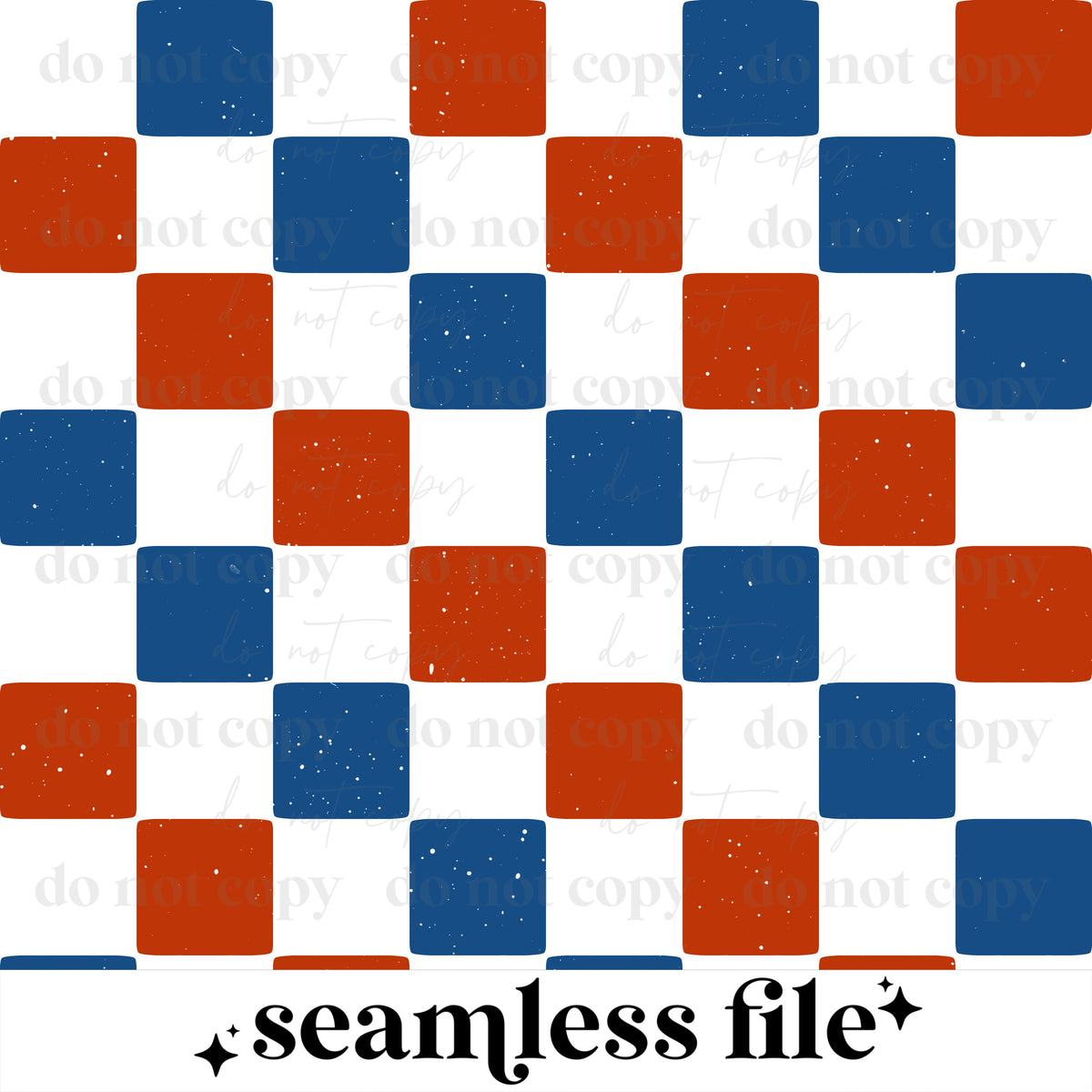 Red white and Blue Checker seamless