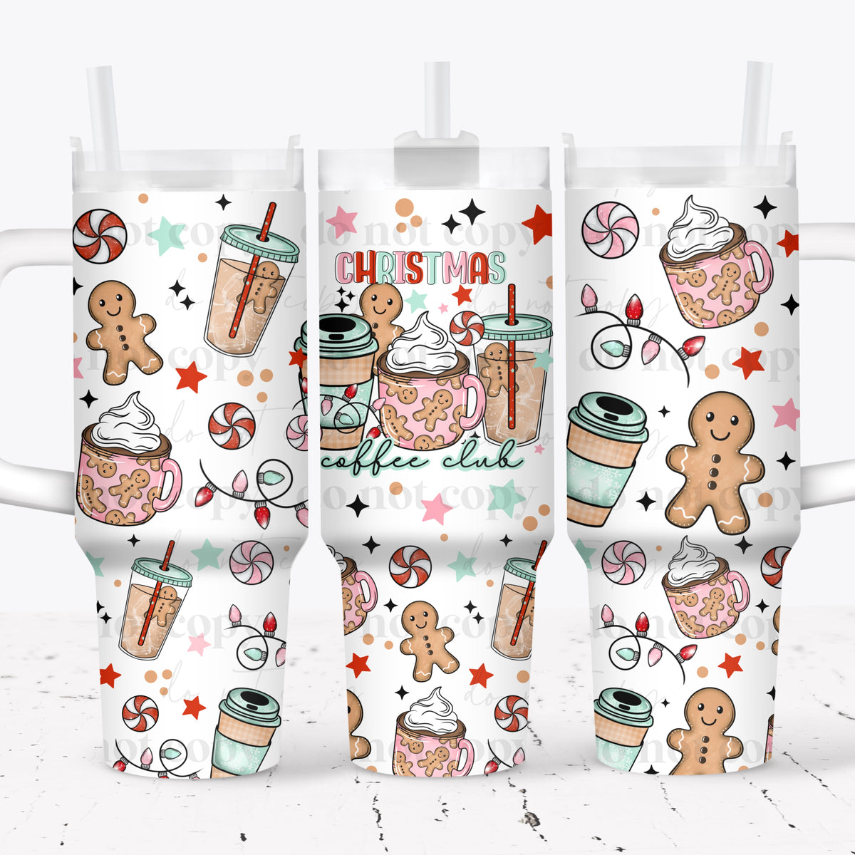 Christmas Coffee Club 40oz Tumbler Wrap