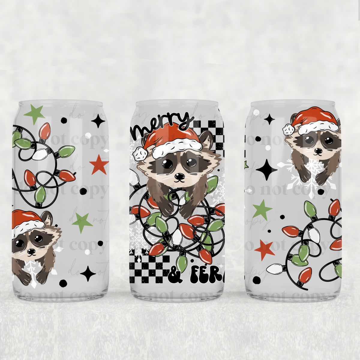 Merry Feral 16oz Glass Wrap