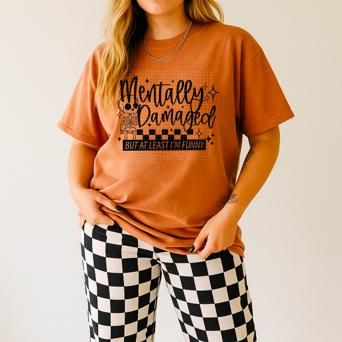 Mentally Damaged Single Color PNG