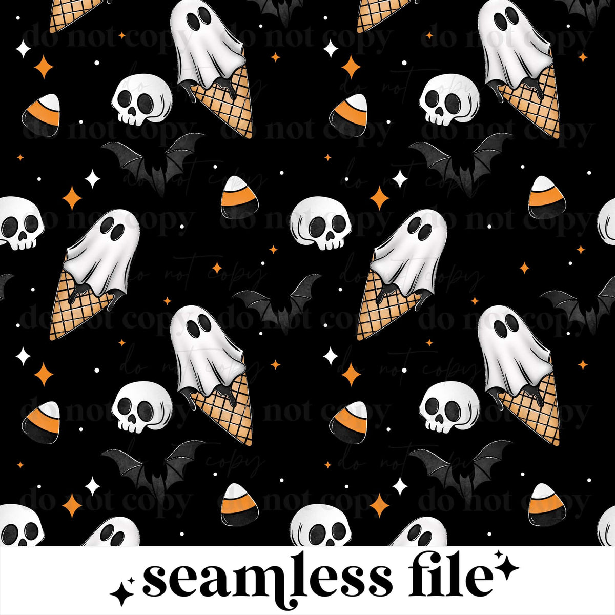 Spooky Ice Cream Seamless