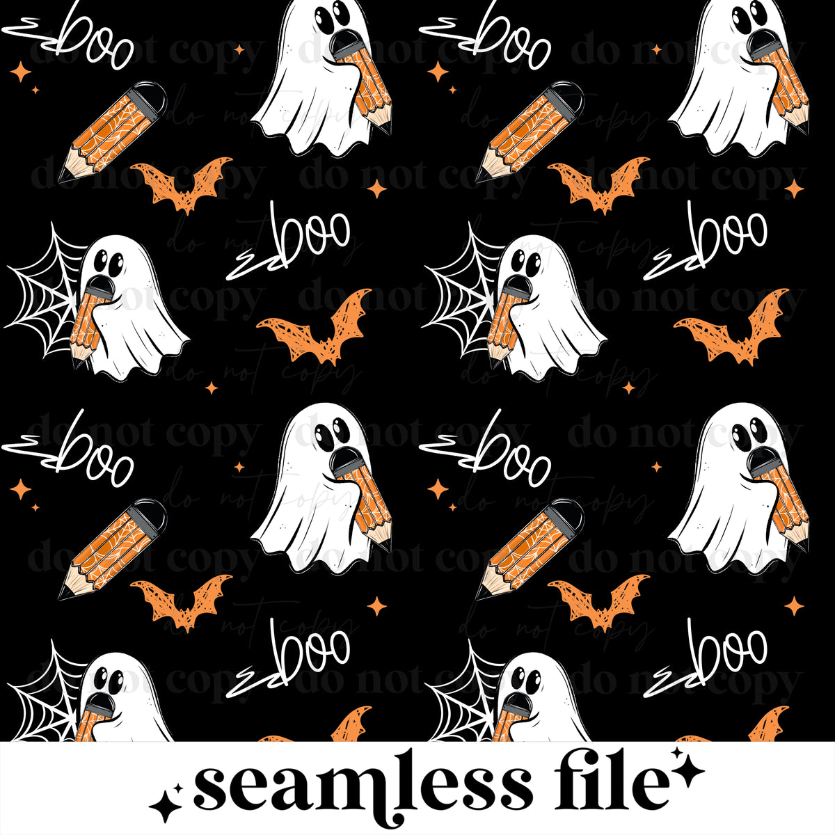 Boo Ghost Pencil Seamless