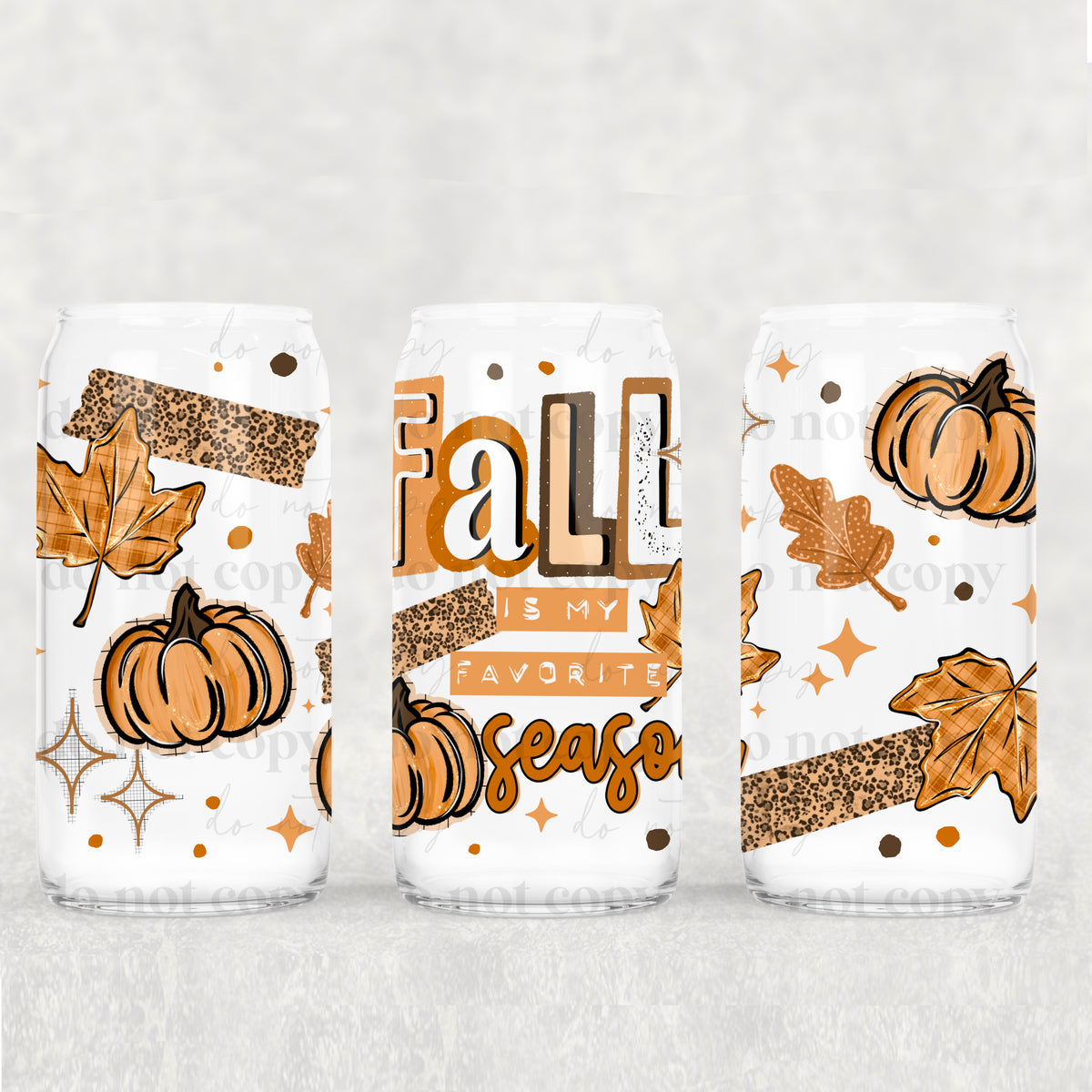 Fall is my fav season 16oz Glass Wrap