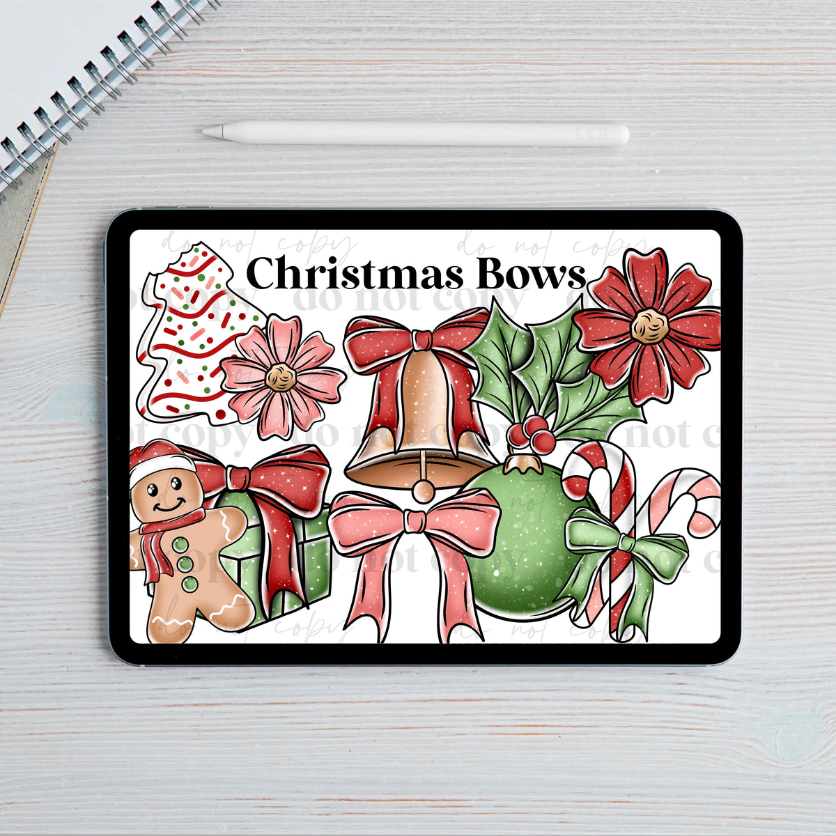 Christmas Things and Bows Clipart set