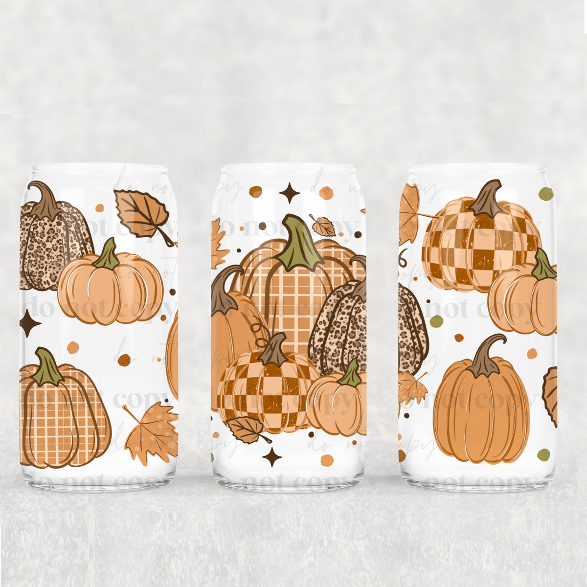 Orange Pumpkins 16oz Glass Wrap