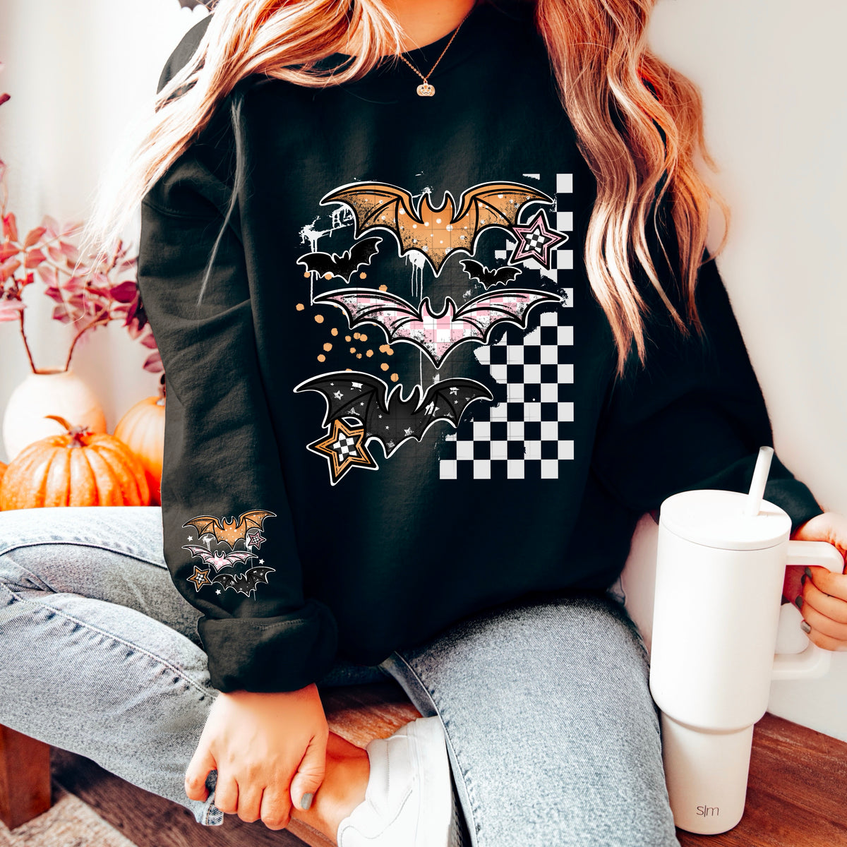 Grunge Patterned bats PNG