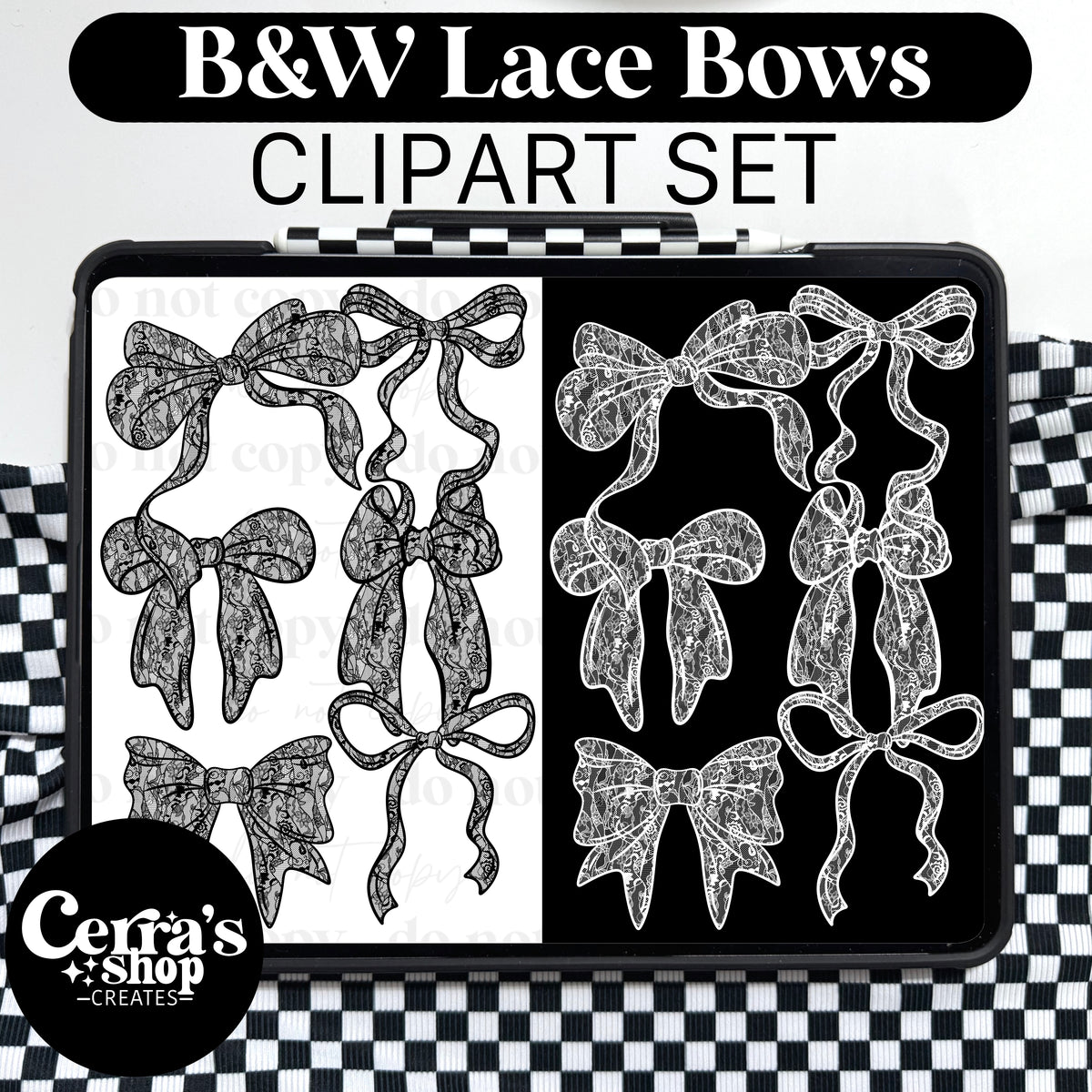 Lace Bows Clipart set