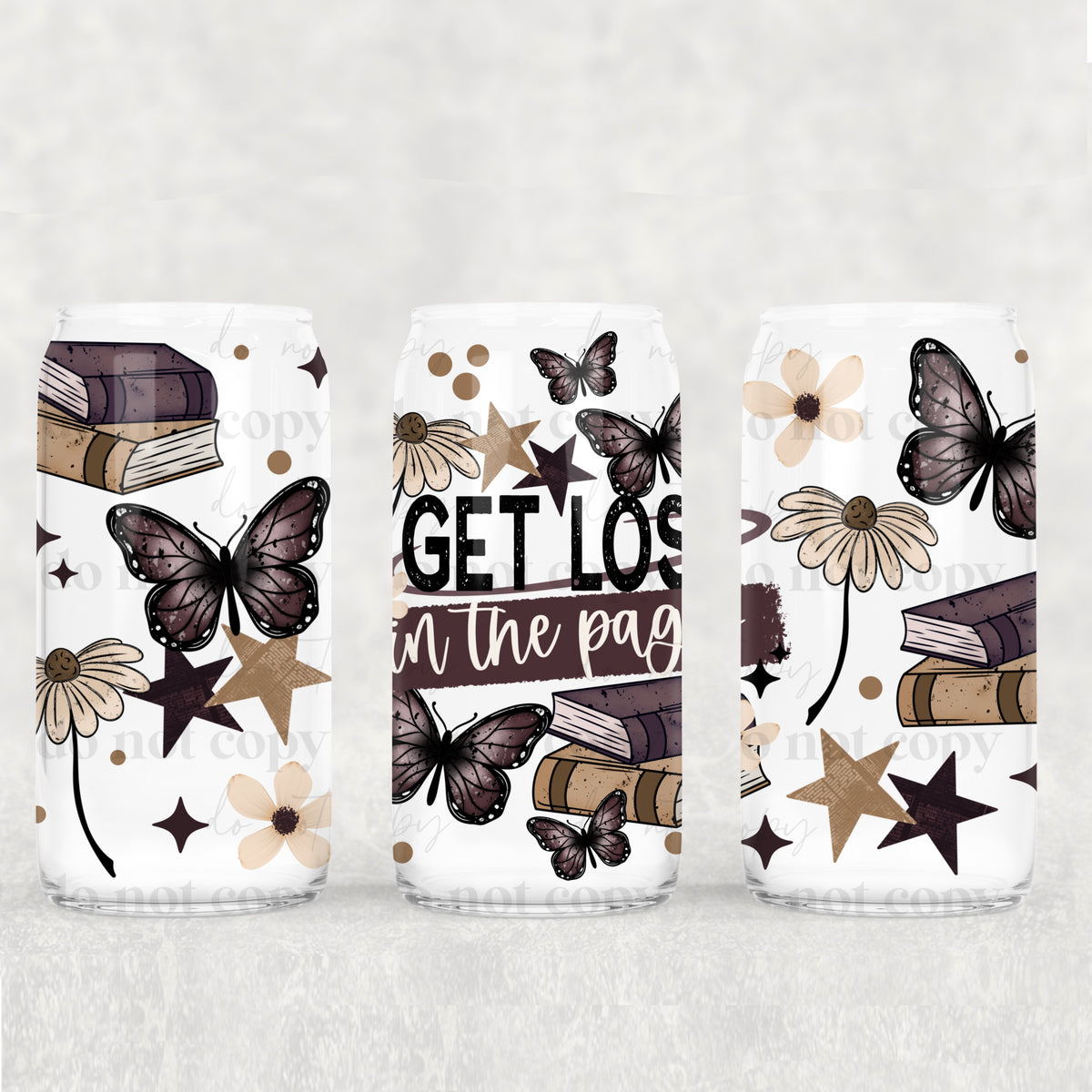 Get Lost in the pages 16oz Glass Wrap