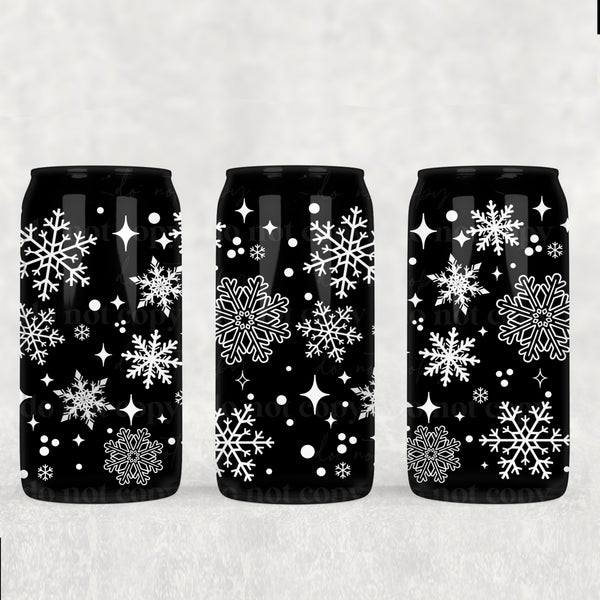 Snowflakes 16oz Glass Wrap