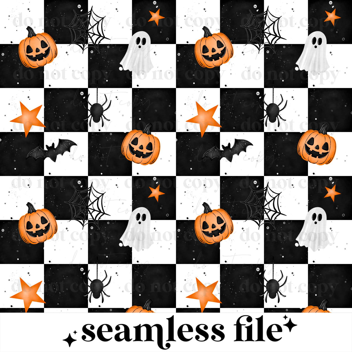 Checker Pumpkin Seamless
