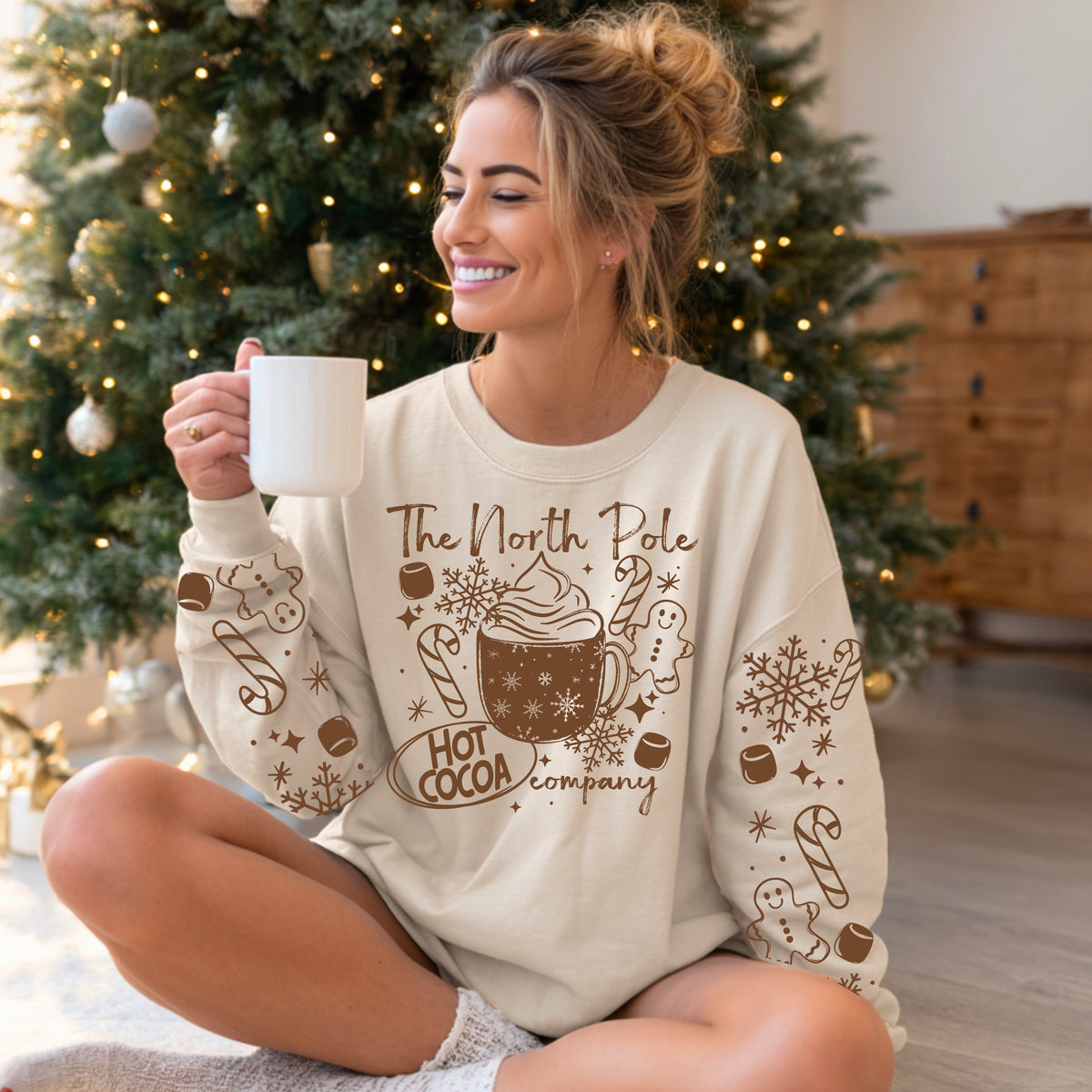 North Pole Hot Cocoa w/ sleeve Single Color PNG