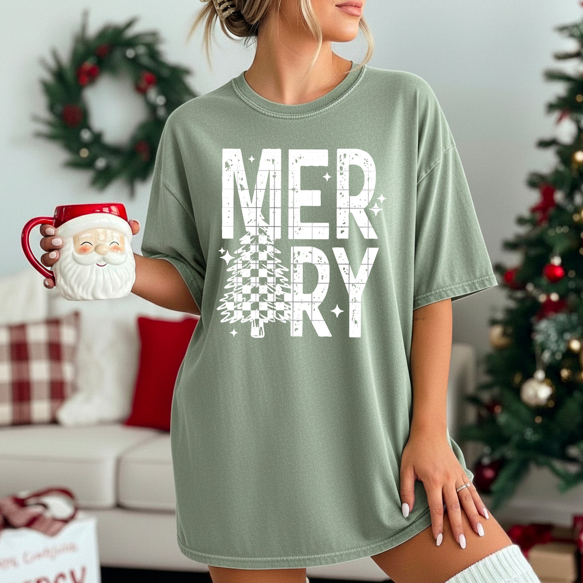 Merry Checker Tree single color