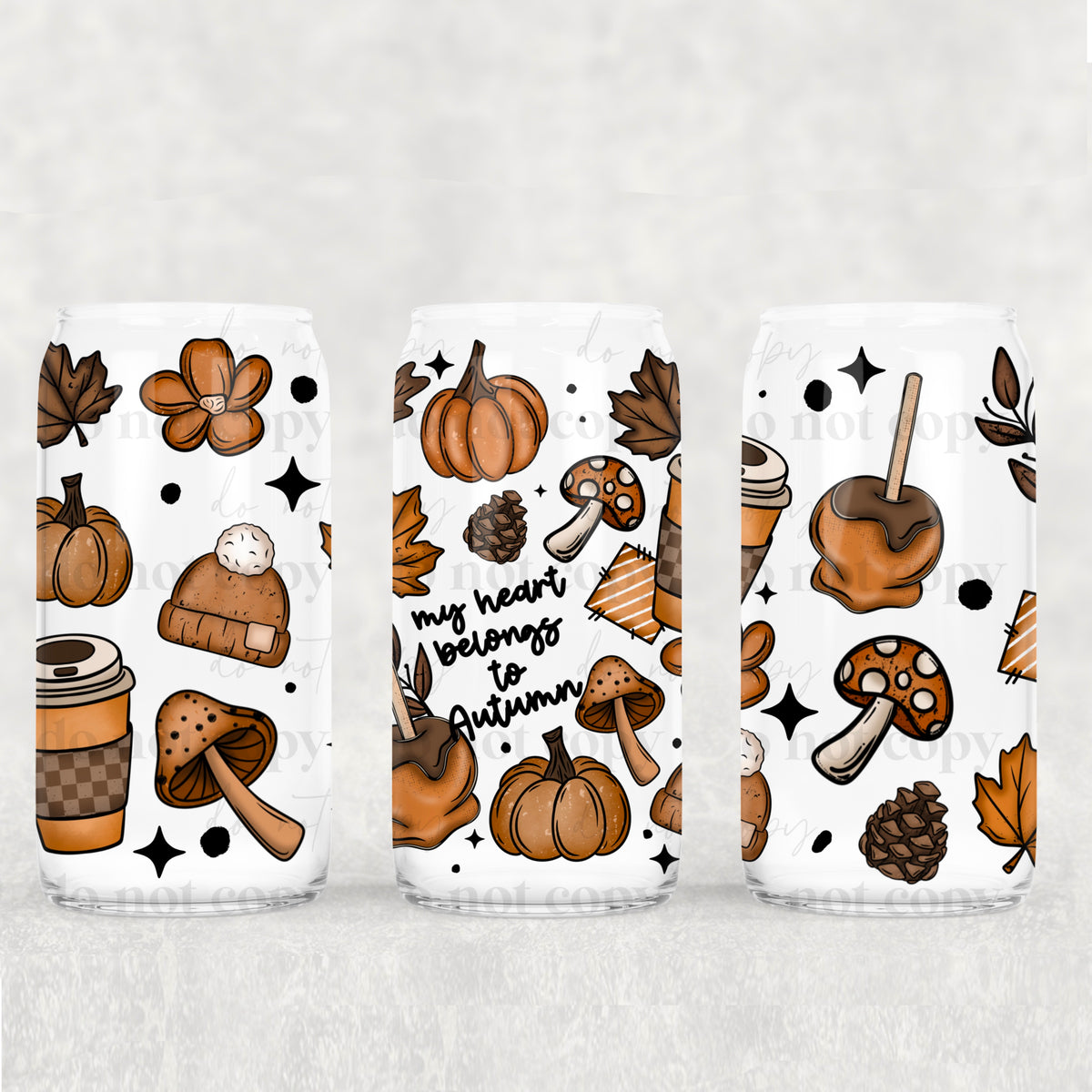 My Heart Belongs To Autumn 16oz Glass Wrap