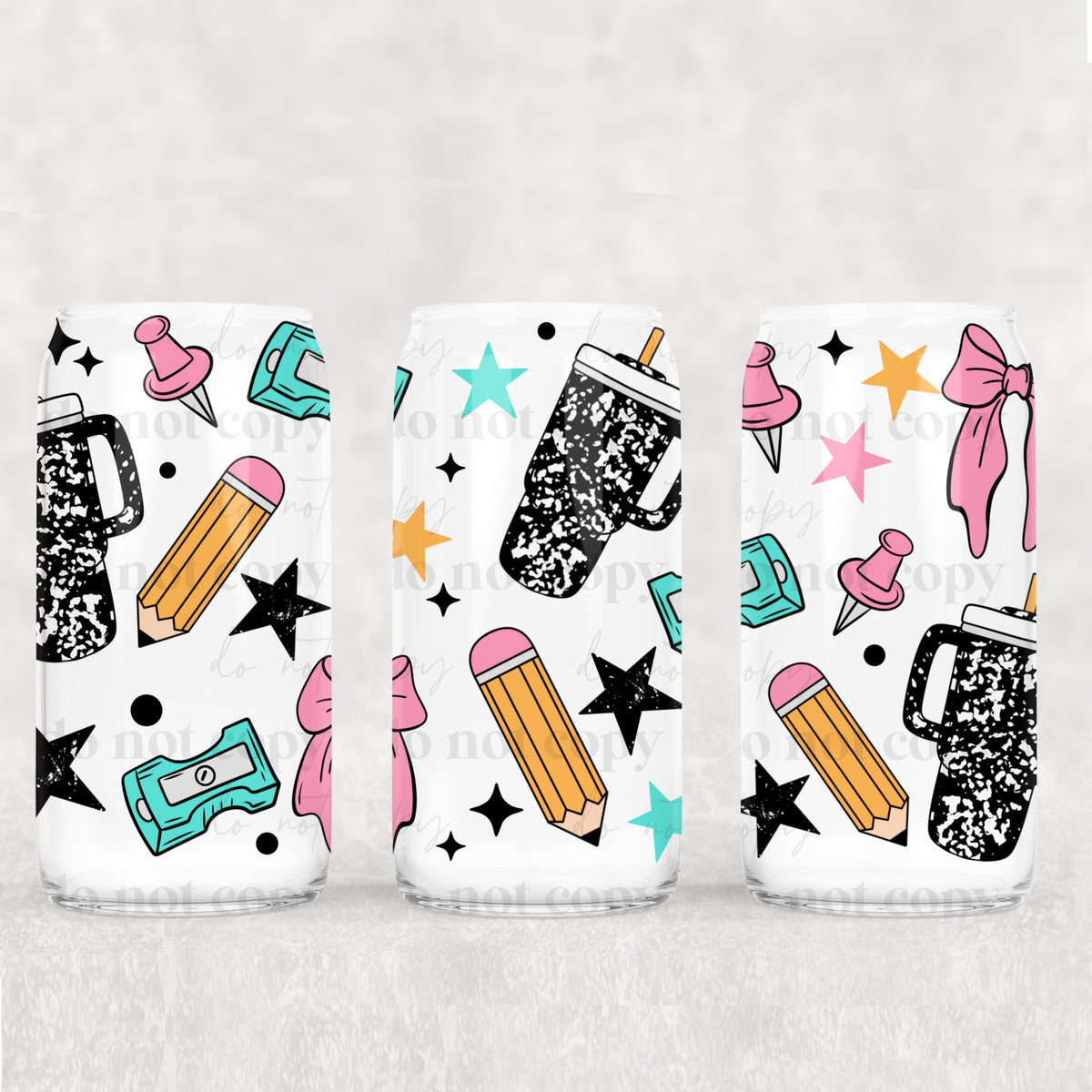 School 16 oz Glass Wrap