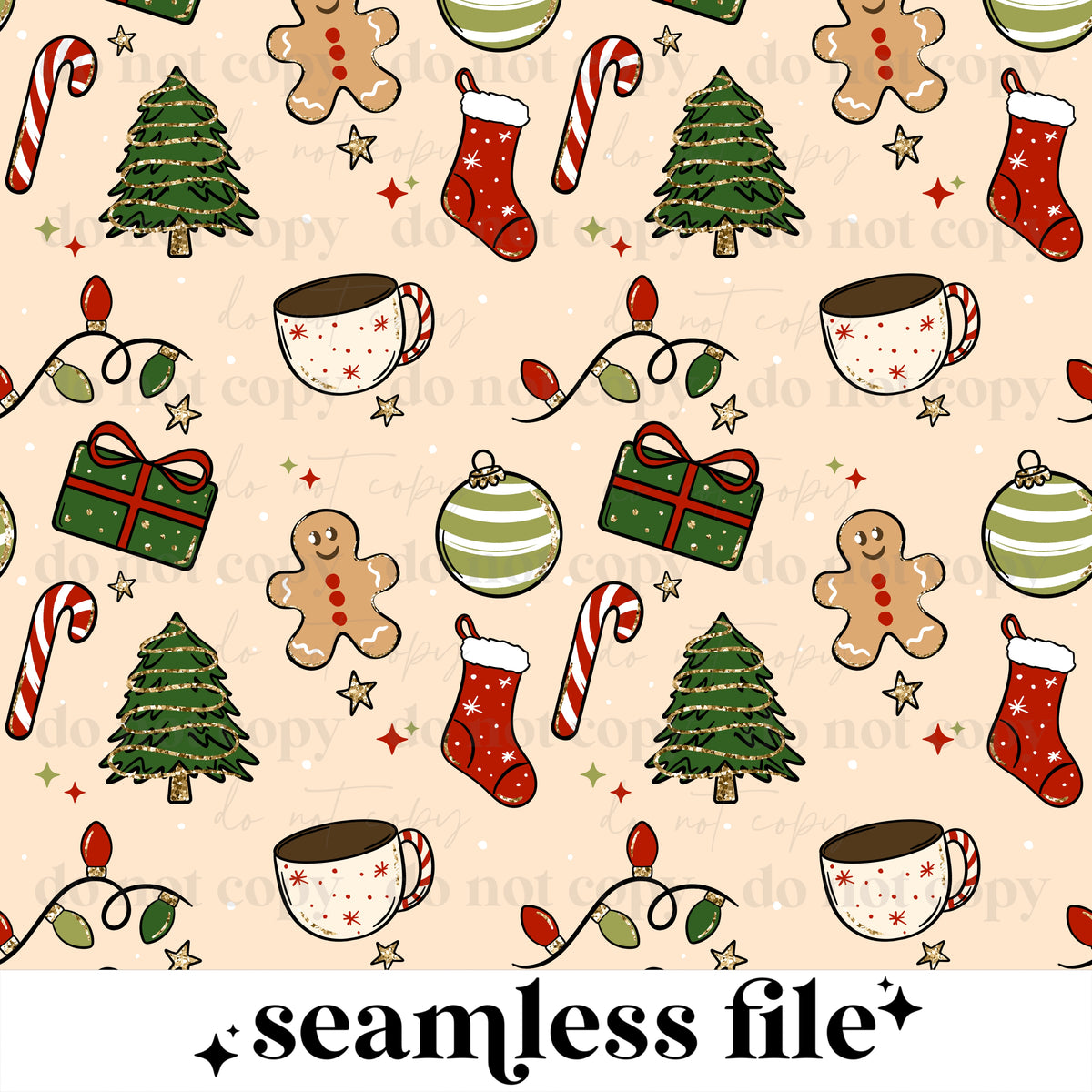 Wonderful Time of The Year Christmas Seamless