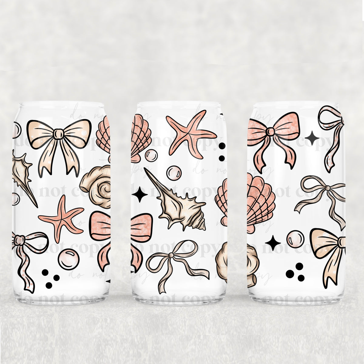 Seashell Bows 16 Oz Glass Wrap