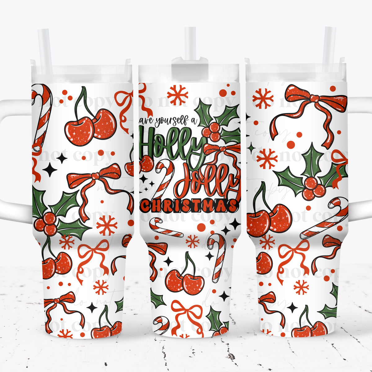 Holly Jolly 40oz Tumbler Wrap
