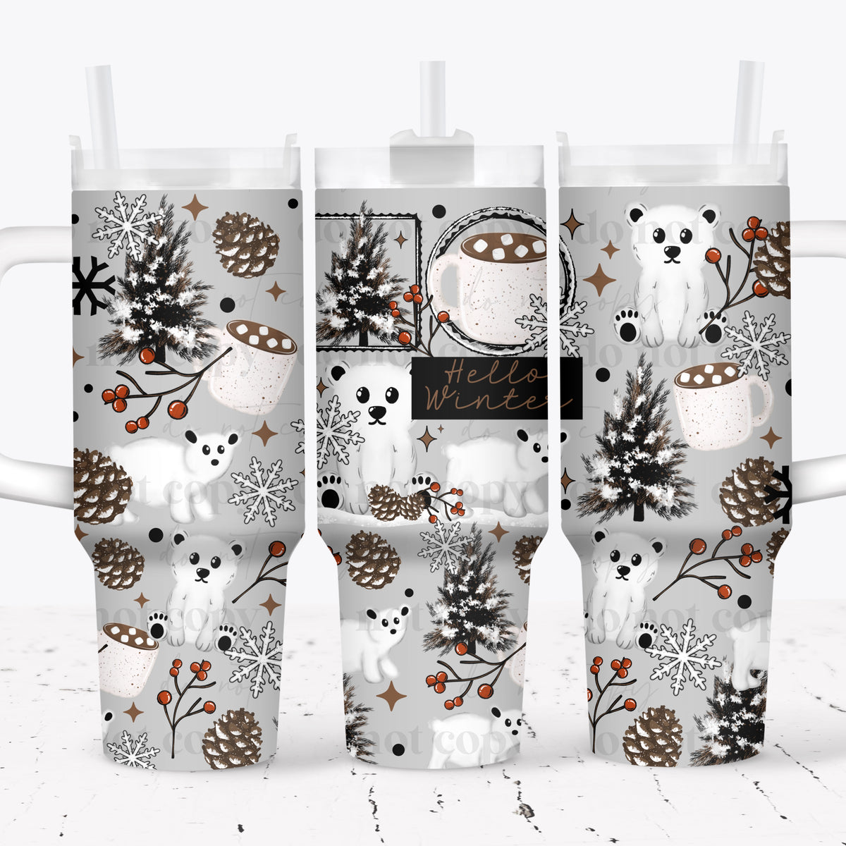 Hello Winter 40oz Tumbler Wrap