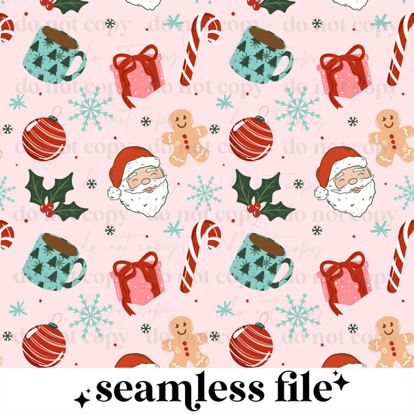 Christmas Collage 2 Skin Tones Seamless