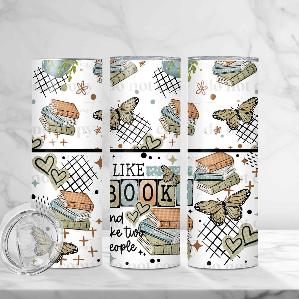 Books and 2 people 20 Oz Wrap