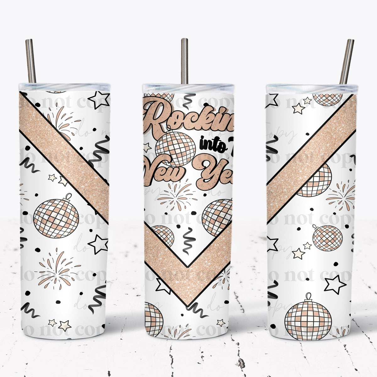 Rockin In The New Year Tumbler Wrap